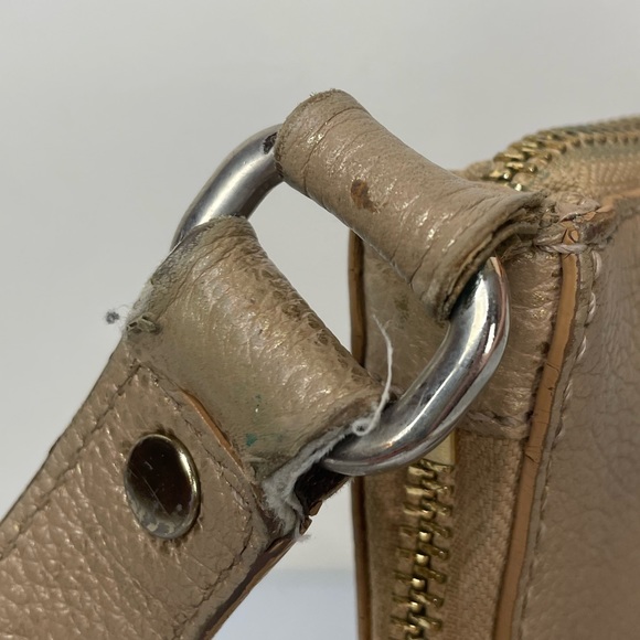 Cole Haan Sheila Leather Crossbody Purse Bag Gold w/ Matching Wallet / Set - Picture 5 of 9